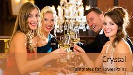  Presentation with dinner - Audience pleasing theme consisting of bride and bridesmaids show off their shoes at wedding backdrop and a coral colored foreground