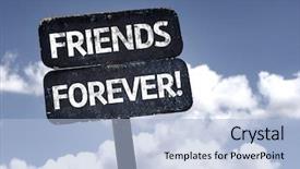  Presentation with best - Presentation design having friends forever sign with clouds background and a light blue colored foreground