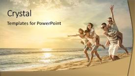  Presentation with happiness - Slide deck consisting of friends fun on the beach background and a lemonade colored foreground