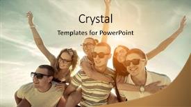  Presentation with sunset at venice beach palm - Slide deck featuring friends fun on the beach background and a lemonade colored foreground