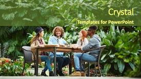  Presentation with companion - Cool new presentation theme with joyful companions having chat backdrop and a tawny brown colored foreground