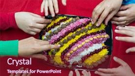  Presentation with baby foot newborn and family - Slides enhanced with friends hands around the food background and a  colored foreground