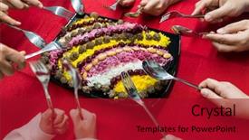  Presentation with food - Amazing presentation theme having friends hands around the food backdrop and a  colored foreground