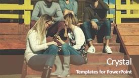  Presentation with friends - Amazing presentation theme having friends hanging out at beach backdrop and a  colored foreground