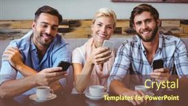  Presentation with cafe - Presentation theme enhanced with friends-hanging-out-in-cafe background and a  colored foreground