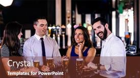  Presentation with beer - Slide set consisting of friends-having-a-beer background and a tawny brown colored foreground