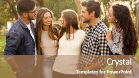  Presentation with friends - Theme featuring friends having a great day background and a coral colored foreground
