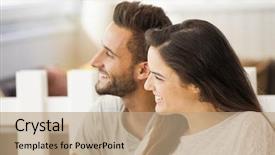  Presentation with coffee shop - Amazing presentation theme having friends having a great day backdrop and a coral colored foreground