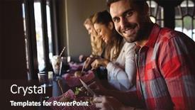  Presentation with burger - Slide deck with having burger together at restaurant background and a wine colored foreground