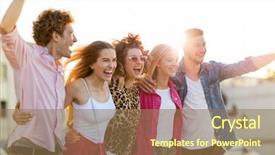  Presentation with outdoors - Slides consisting of friends having fun outdoors background and a  colored foreground