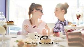  Presentation with friends - Beautiful slides featuring friends having red velvet cake backdrop and a lemonade colored foreground