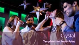  Presentation with tequila - Amazing slide deck having friends having tequila in restaurant backdrop and a tawny brown colored foreground