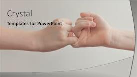  Presentation with children hands - Amazing PPT theme having friends-hold-hands-tightly-children backdrop and a light gray colored foreground