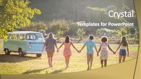  Presentation with holding hands family walking - Theme with friends holding hands and walking background and a gray colored foreground