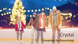  Presentation with happy holiday - PPT layouts consisting of friends holding hands on skating background and a lemonade colored foreground
