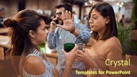  Presentation with bar - PPT layouts featuring friends-in-bar-having background and a tawny brown colored foreground