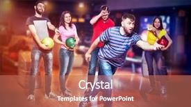  Presentation with bowling - Audience pleasing slide set consisting of friends in bowling backdrop and a coral colored foreground