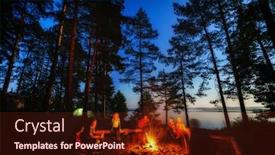  Presentation with night stars - Cool new presentation design with friends in forest near bonfire with guitar group of people under night sky with stars enjoy holidays at camping place backdrop and a tawny brown colored foreground