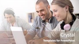  Presentation with lounge - Cool new presentation theme with friends in student lounge websurfing backdrop and a  colored foreground