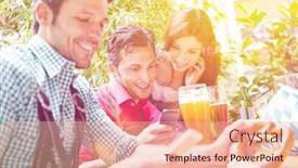  Presentation with beer garden - Colorful slide deck enhanced with friends-in-the-beer-garden backdrop and a lemonade colored foreground