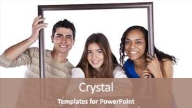  Presentation with life inside a cell and its organelles - Amazing PPT layouts having friends inside a picture frame backdrop and a coral colored foreground