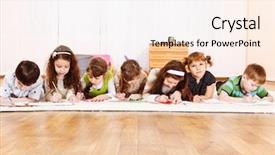  Presentation with truth or lie - Theme consisting of friends lie in room drawing background and a white colored foreground