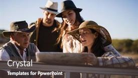  Presentation with safari - Beautiful presentation featuring friends-looking-at-map backdrop and a tawny brown colored foreground