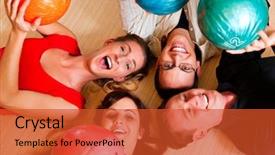  Presentation with bowling - Slide set enhanced with friends lying in a bowling background and a red colored foreground