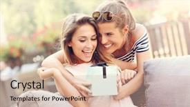  Presentation with 50th surprise birthday - Beautiful presentation design featuring friends making a surprise birthday backdrop and a lemonade colored foreground