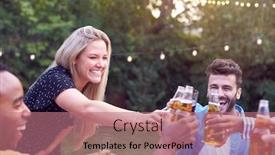  Presentation with home garden - Presentation theme consisting of friends-making-toast-with-alcohol background and a coral colored foreground