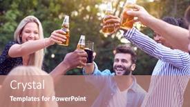  Presentation with home garden - Presentation theme having friends-making-toast-with-alcohol background and a coral colored foreground