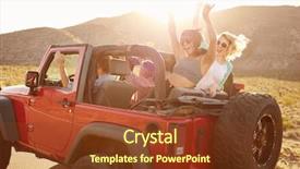  Presentation with driving road - PPT layouts having friends on road trip driving background and a tawny brown colored foreground