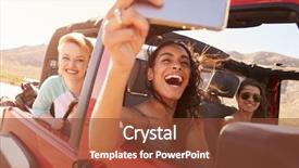  Presentation with road trip signs - Slide deck consisting of friends on road trip background and a tawny brown colored foreground