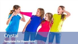  Presentation with leader - Beautiful presentation featuring friends on white background political backdrop and a ocean colored foreground