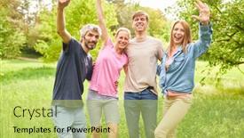  Presentation with siblings - Presentation theme with friends-or-siblings-laugh background and a yellow colored foreground