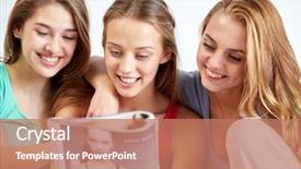  Presentation with pajama - Presentation design consisting of friends or teenage girls read background and a  colored foreground