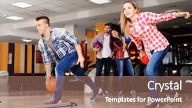  Presentation with tae kwon do taekwondo club - Cool new presentation with friends playing in bowling club backdrop and a coral colored foreground