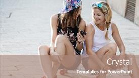  Presentation with music - Theme having friends-playing-music-outdoor-seating background and a coral colored foreground