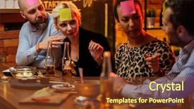  Presentation with head and neck anatomy - Colorful presentation theme enhanced with friends playing sticky head game backdrop and a tawny brown colored foreground