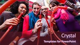  Presentation with shisha - Cool new PPT theme with friends smoking a hookah backdrop and a tawny brown colored foreground