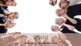  Presentation with circle - PPT layouts featuring friends-standing-in-a-circle background and a coral colored foreground