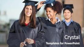  Presentation with college-campus - Presentation consisting of friends standing in background background and a dark gray colored foreground