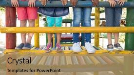  Presentation with jungle - Cool new presentation with friends standing on jungle gym backdrop and a coral colored foreground