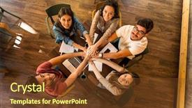  Presentation with together - Colorful presentation theme enhanced with friends studying together for final backdrop and a tawny brown colored foreground