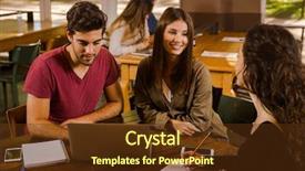  Presentation with halogen group of elements - PPT theme featuring friends studying together for final background and a tawny brown colored foreground