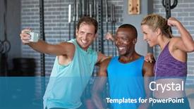  Presentation with quit social media - Amazing presentation having friends taking selfie with mobile backdrop and a  colored foreground