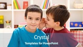  Presentation with secret - PPT theme consisting of friends talking listening - let me tell you background and a ocean colored foreground