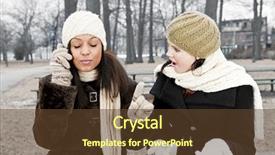  Presentation with listening woman - PPT layouts having friends talking listening - woman shocked by friend ignoring background and a tawny brown colored foreground