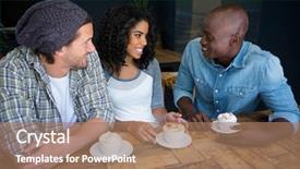  Presentation with hvac ethnic - Cool new slide deck with friends talking while having coffee backdrop and a  colored foreground