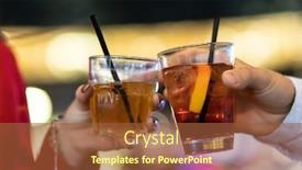  Presentation with toasting - Presentation enhanced with friends-toasting-glasses background and a tawny brown colored foreground